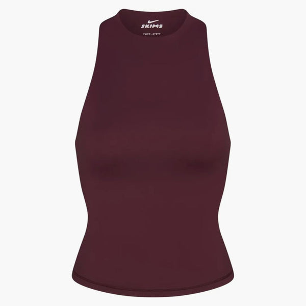 Nike X Skims Women's Matte Mock Neck Racer Tank Currant