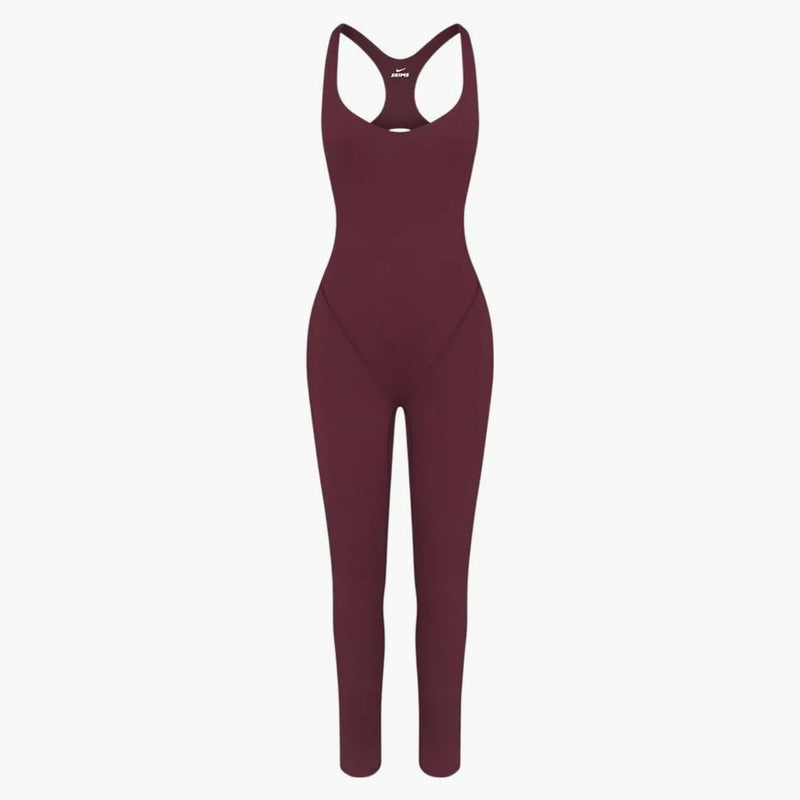 Nike X Skims Women's Matte Racer Long Onesie Currant