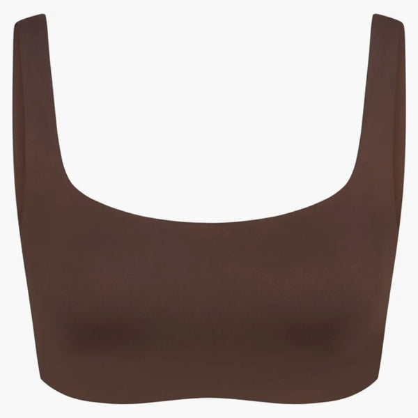 Nike X Skims Women's Matte Scoop Neck Bra Dark Sepia