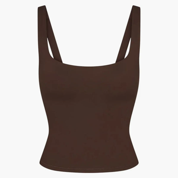 Nike X Skims Women's Matte Square Neck Tank Dark Sepia