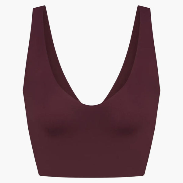 Nike X Skims Women's Matte V-neck Bra Top Currant
