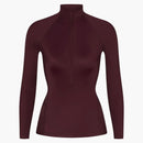 Nike X Skims Women's Shine Long Sleeve Half Zip Top Currant