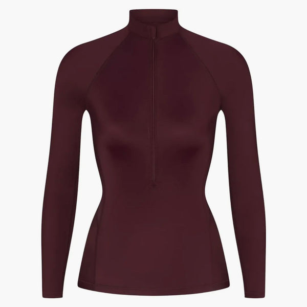 Nike X Skims Women's Shine Long Sleeve Half Zip Top Currant
