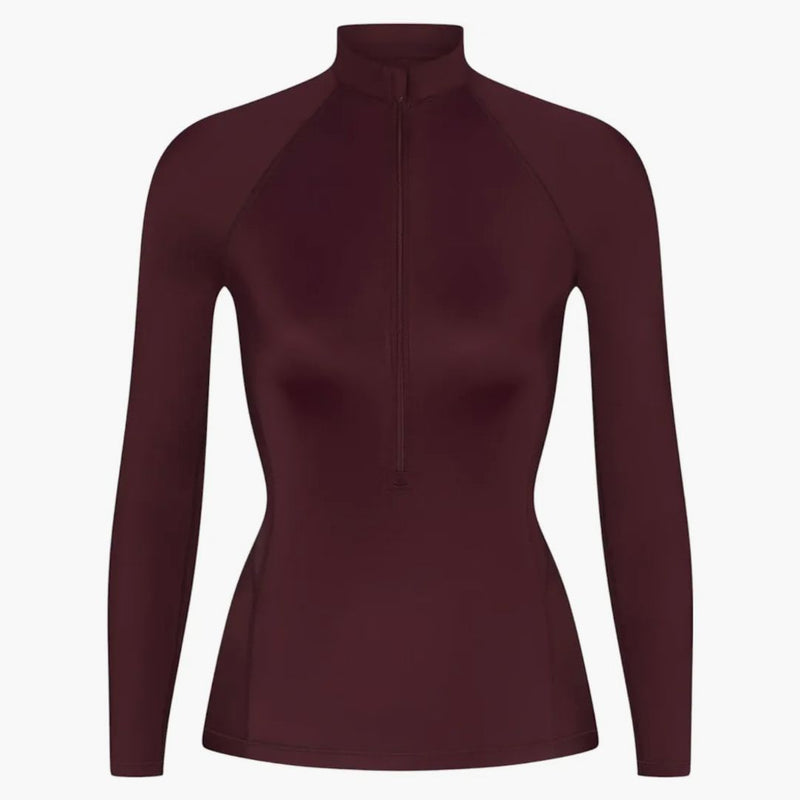 Nike X Skims Women's Shine Long Sleeve Half Zip Top Currant