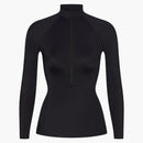 Nike X Skims Women's Shine Long Sleeve Half Zip Top Obsidian