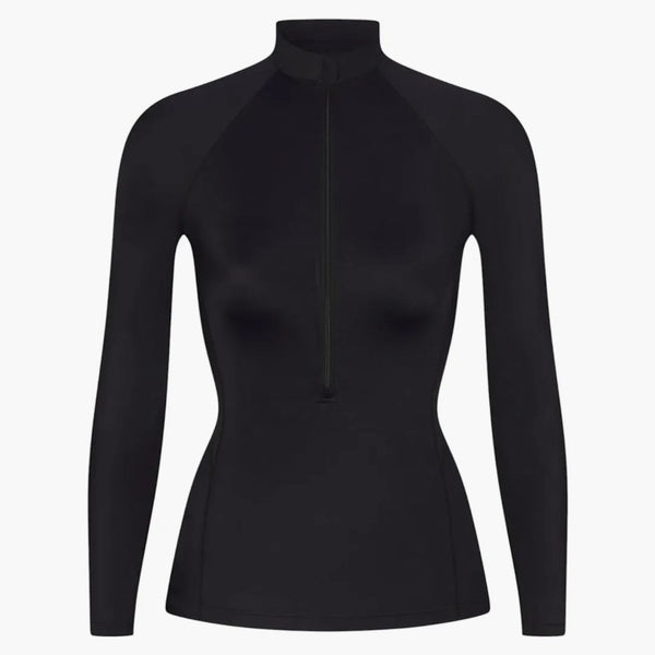 Nike X Skims Women's Shine Long Sleeve Half Zip Top Obsidian