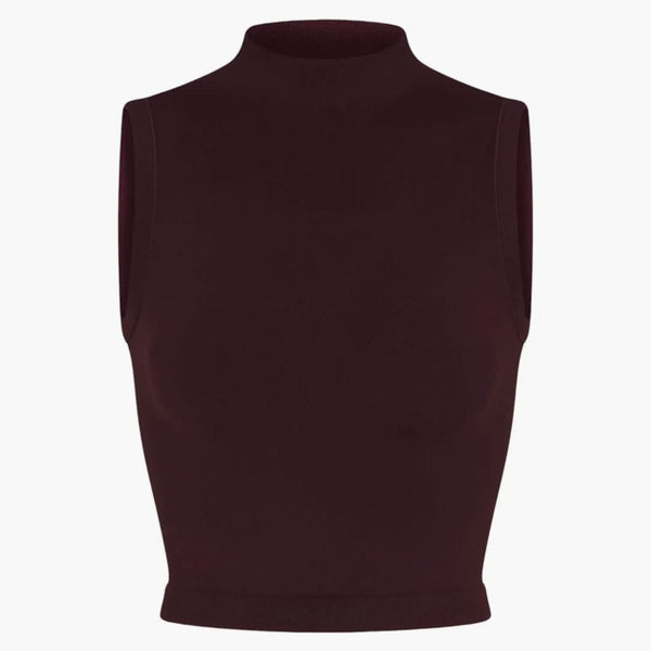 Nike X Skims Women's Vintage Seamless Mock Neck Bra Top Currant