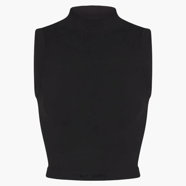 Nike X Skims Women's Vintage Seamless Mock Neck Bra Top Obsidian