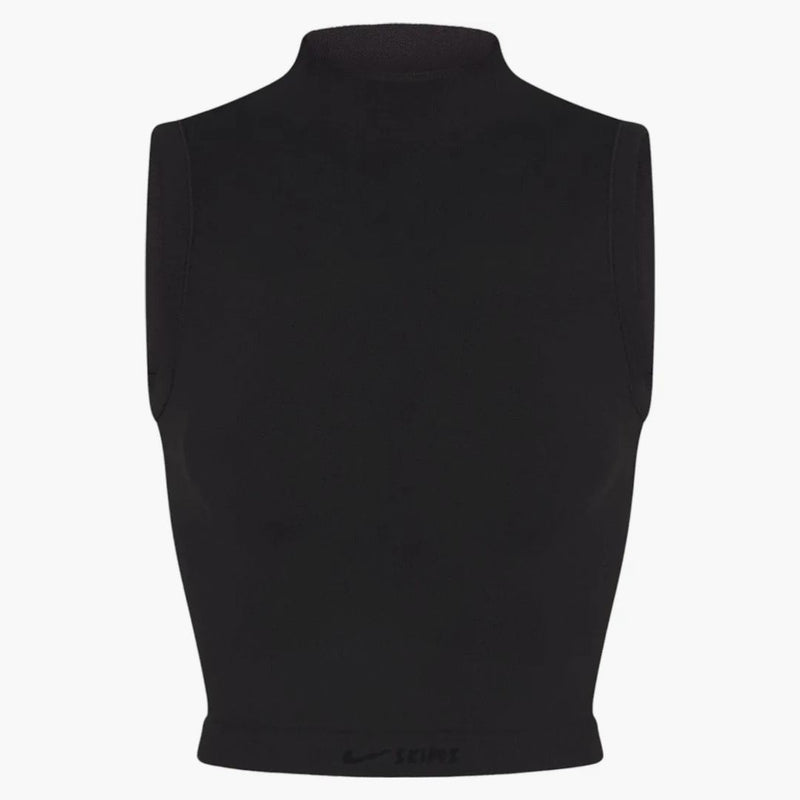 Nike X Skims Women's Vintage Seamless Mock Neck Bra Top Obsidian