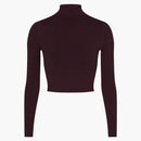 Nike X Skims Women's Vintage Seamless Mock Neck Crop Top Currant