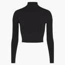 Nike X Skims Women's Vintage Seamless Mock Neck Crop Top Obsidian