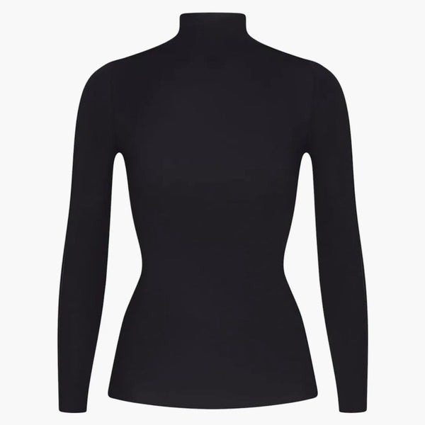 Nike X Skims Women's Weightless Layers Mock Neck Long Sleeve Top Obsidian