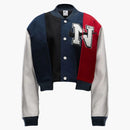 Nike X Yoon Women's Oversized Varsity Jacket Black/armory Navy/phantom/white