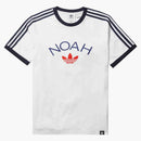 NOAH X ADIDAS CORE LOGO RINGER TEE WHITE