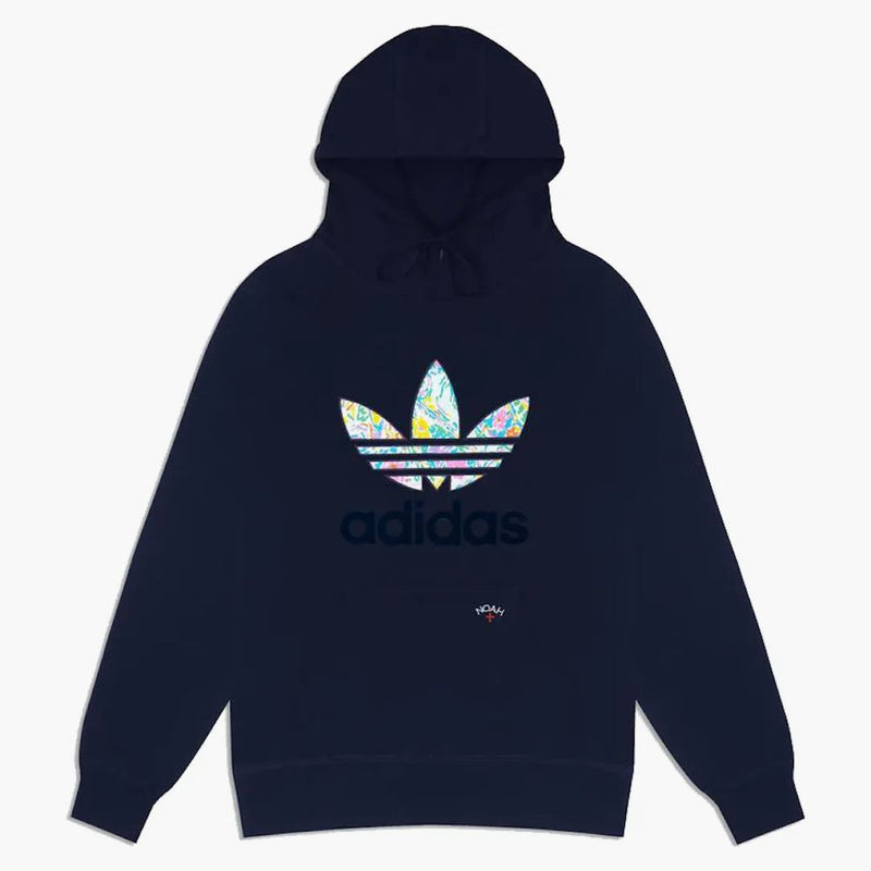 Noah X Adidas Floral Paisley Applique Hoodie Navy