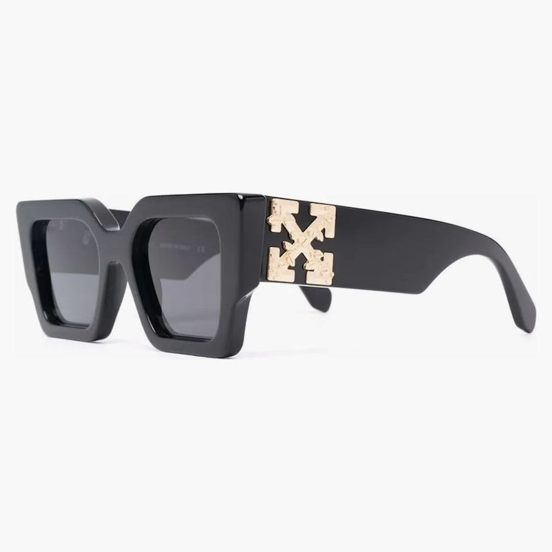 Off-white Catalina Rectangular Frame Sunglasses Black/dark Grey/gold (oeri003y21pla0011007 / Oeri003c99pla0011007)