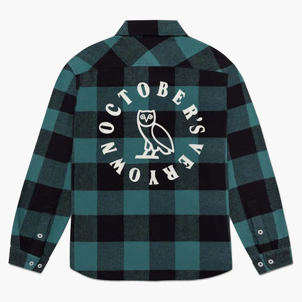 Ovo Buffalo Plaid Flannel Shirt Green