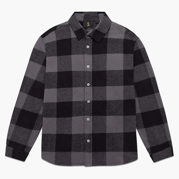 Ovo Buffalo Plaid Flannel Shirt Grey