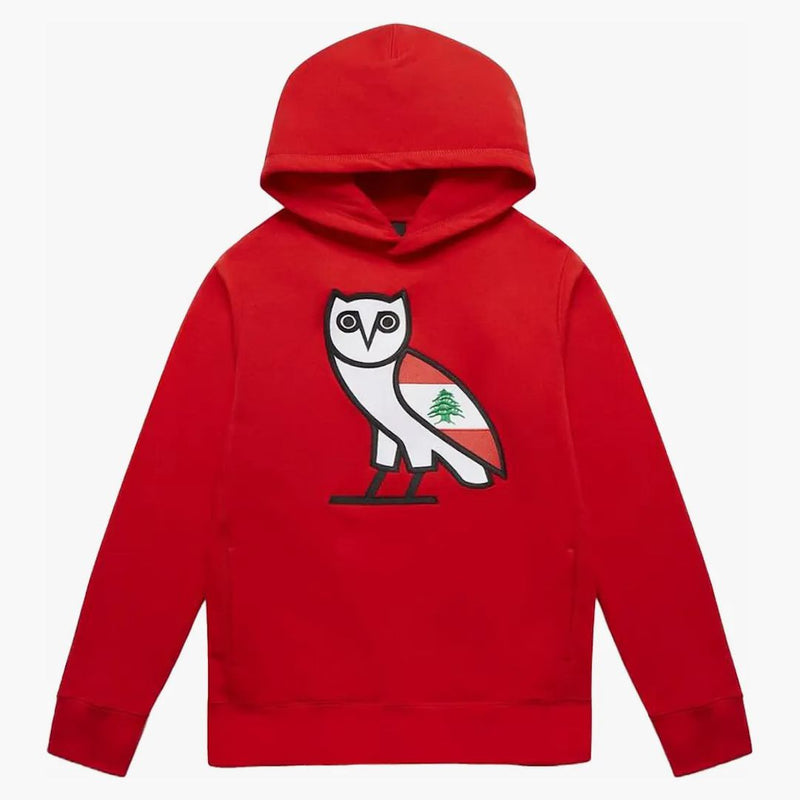 OVO Cedar of Libanon Og Owl Hoodie Red
