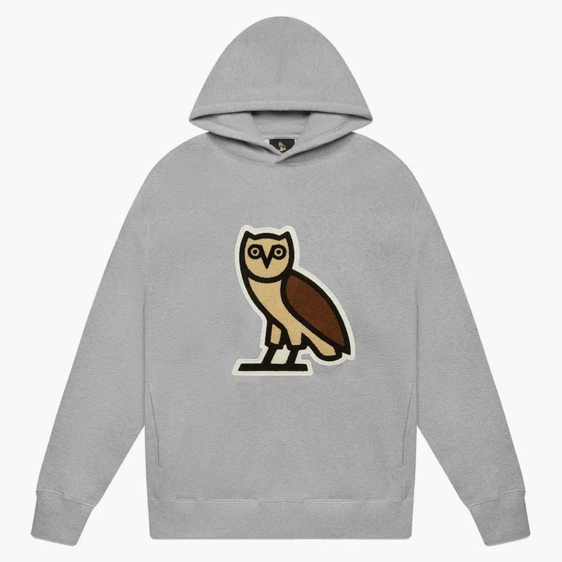 Ovo chenille bubbla uggla hoodie hontergrå