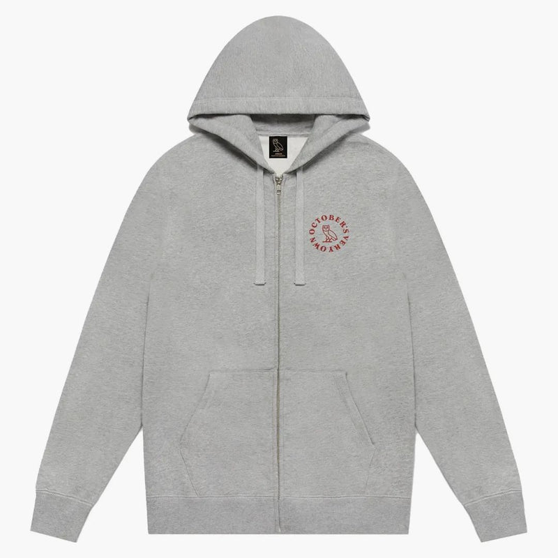 Ovo Circle Zip Hoodie Heather Grey