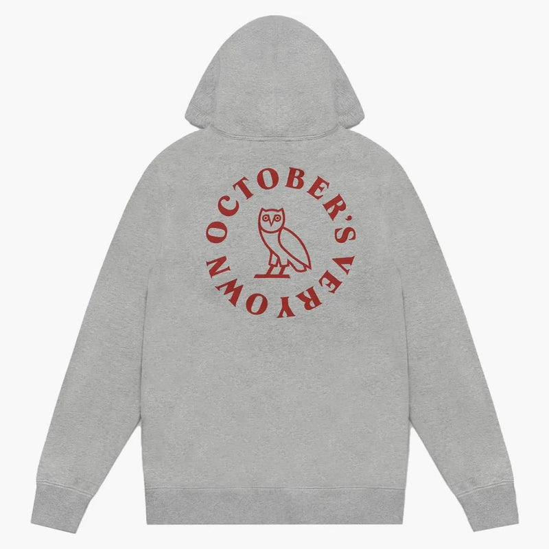 Ovo Circle Zip Hoodie Heather Grey