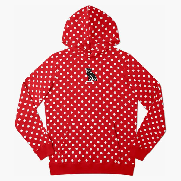 Ovo Classic Owl Polka Dot Hoodie Red