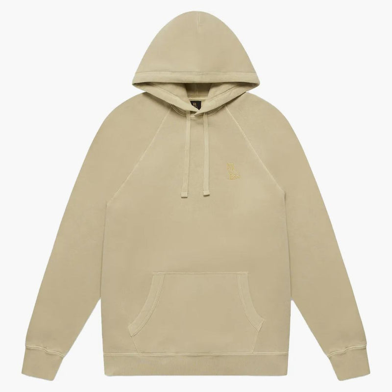 Ovo plaggfärgad hoodie sand