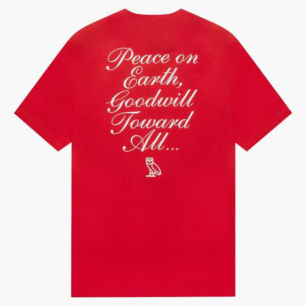 OVO Holiday Owl T-shirt rosso