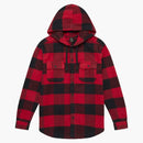 Ovo Hooded Flannel Shirt Red Buffalo Plaid