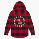 Ovo Hooded Flannel Shirt Red Buffalo Plaid