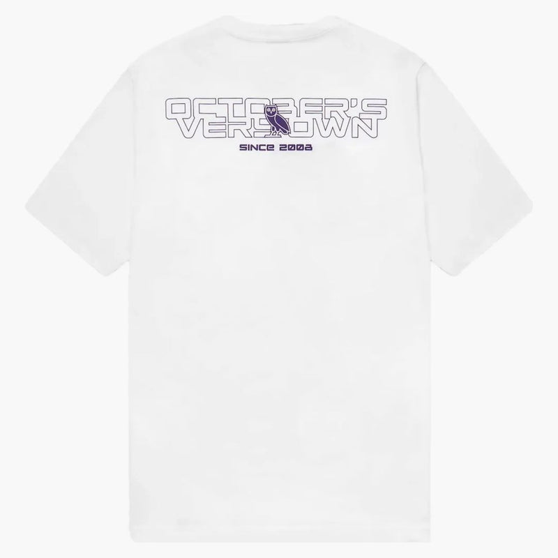 Ovo Iridident Grid Owl T-shirt bianco