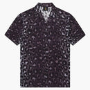 Ovo Leopard Print Camp Shirt Black