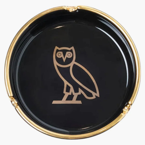 Ovo logo posacenere nero/oro