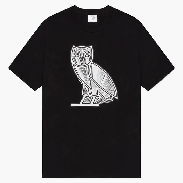 T-shirt Ovo Metallic Owl Nero