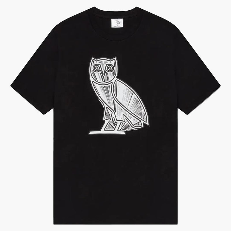 T-shirt Ovo Metallic Owl Nero