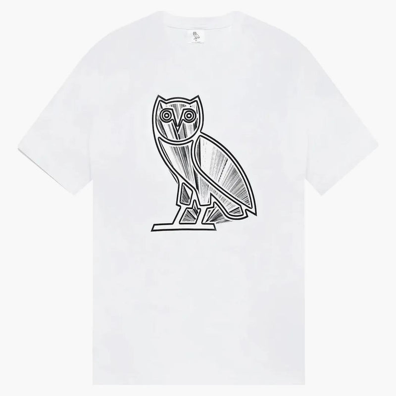 Ovo metallisk uggla t-shirt vit