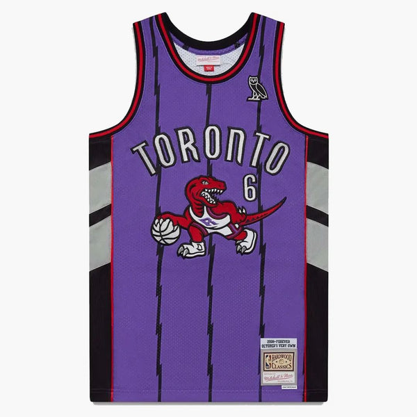 Ovo Mitchell e Ness '95 Raptors Basketball Jersey Purple/Back