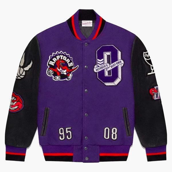 Ovo Mitchell e Ness '95 Raptors Versity Jacket Purple