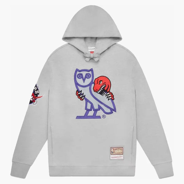 Ovo Mitchell e Ness 1995 Raptors Og Owl Hoodie Heather Grey