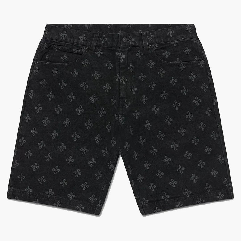 Ovo monogram denim kort tvättad svart