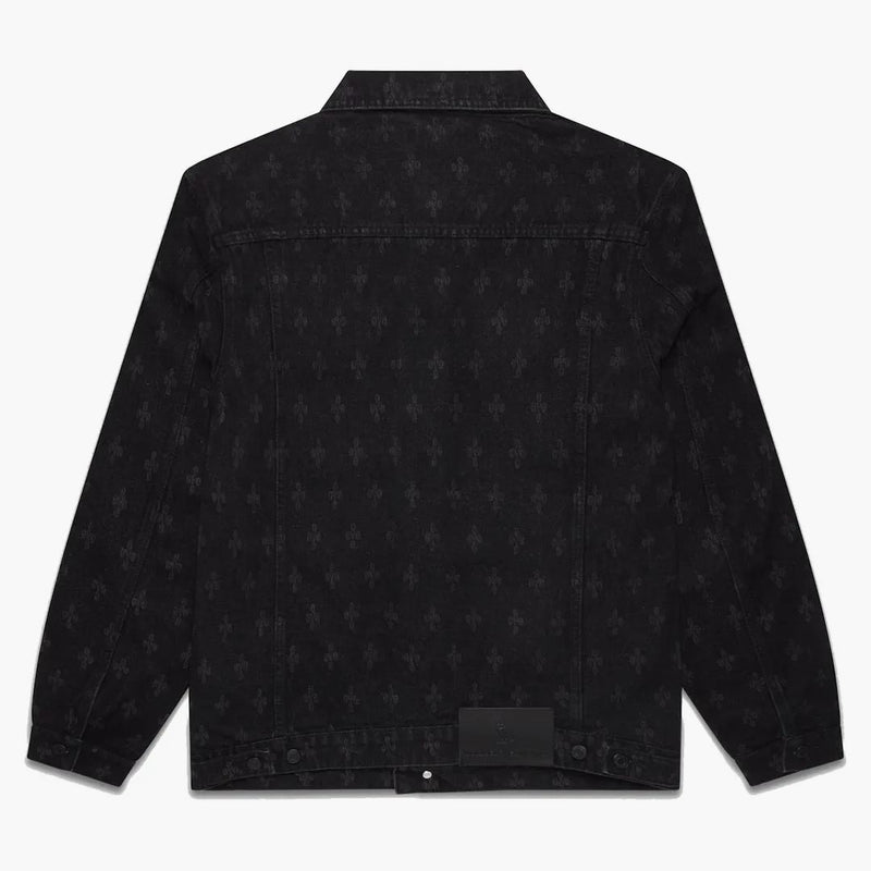 Ovo monogram denim trucker jacka tvättad svart