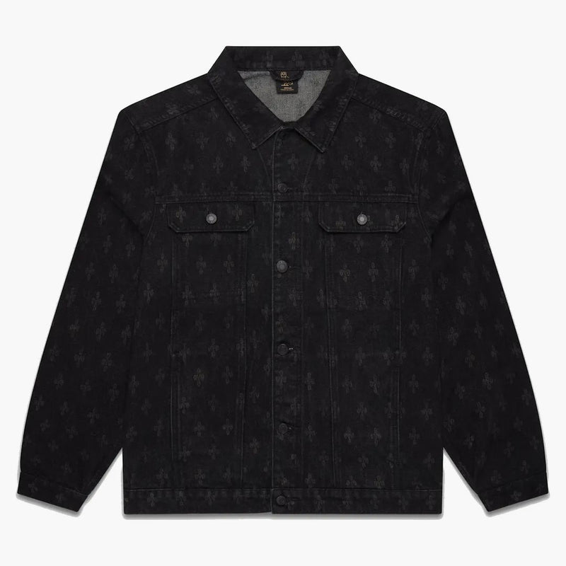 Ovo monogram denim trucker jacka tvättad svart
