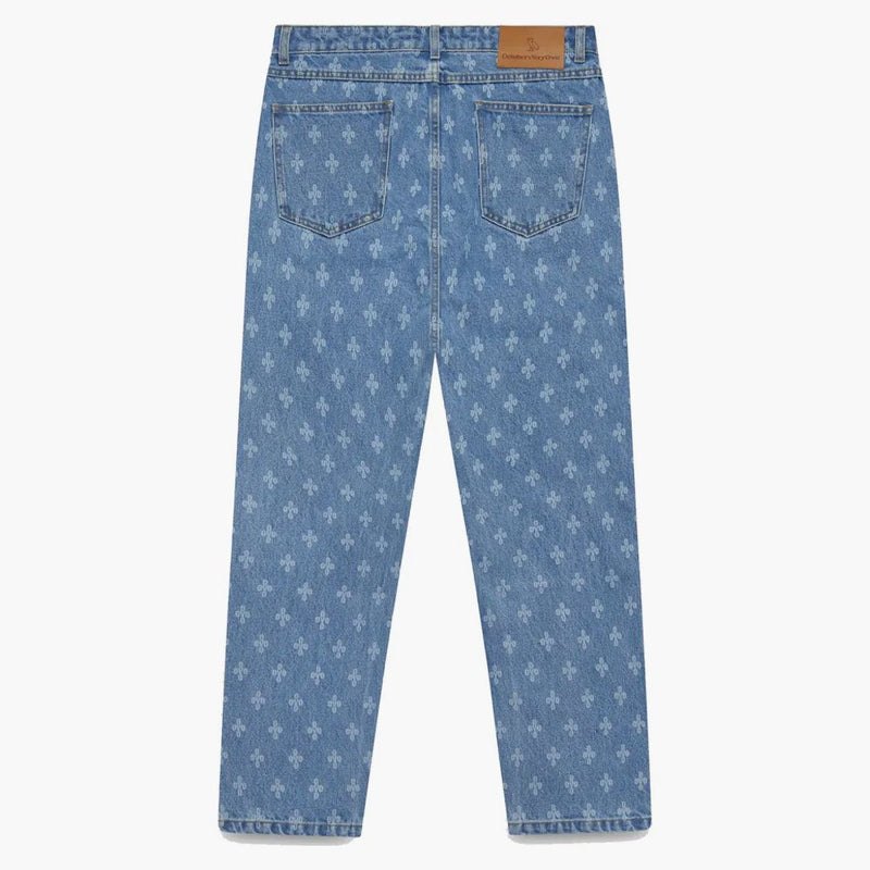 Ovo monogram avslappnad passform denim tvättad indigo