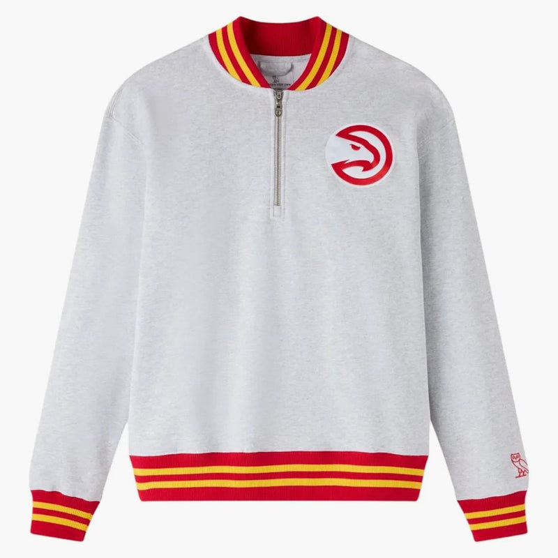 Ovo NBA NBA Atlanta Hawk's Quarter-Provin čtvrtina zip Mockneck mikina popel Heather Grey