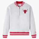Ovo Nba Chicago Bulls Quarter-zip Quarter Zip Mockneck Sweatshirt Ash Heather Grey