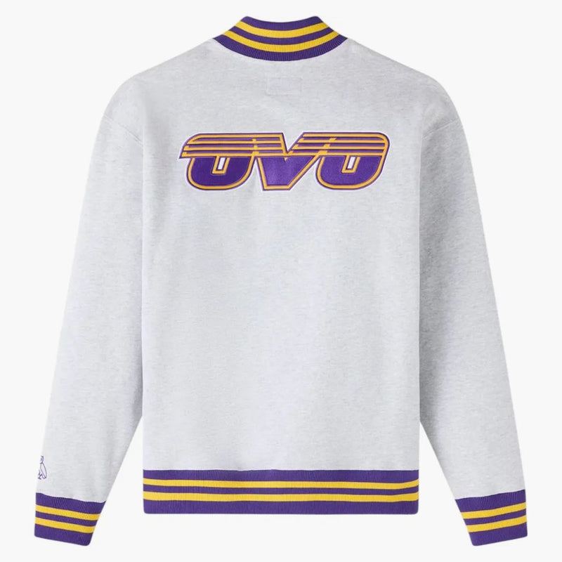 Ovo NBA Los Angeles Lakers Quarter Zip Mockneck Mikina Ash Heather Grey