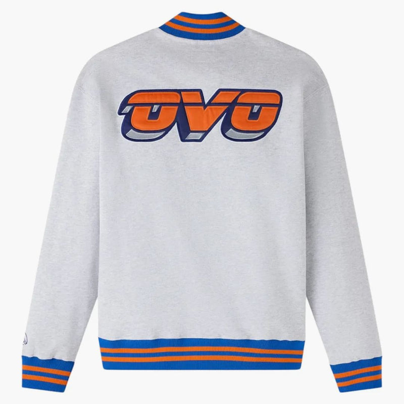 Ovo NBA NBA New York Knick's Quarter Zip Mockneck Mikina Ash Heather Grey