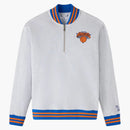 Ovo NBA New York Knick's Quarter Zip Mockneck Sweatshirt Ash Heather Gray
