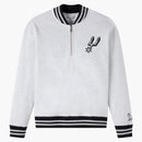 Ovo Nba San Antonio Spurs Quarter-zip Quarter Zip Mockneck Sweatshirt Ash Heather Grey